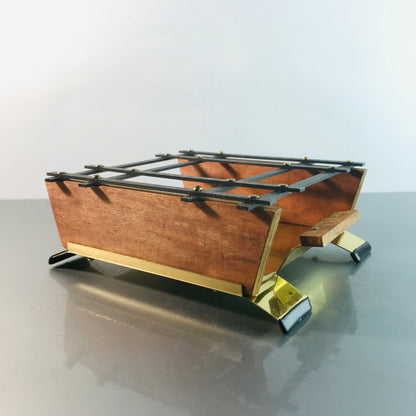 Stövchen Metall Messing Teak Holz 50er 60er MID CENTURY Rechaude