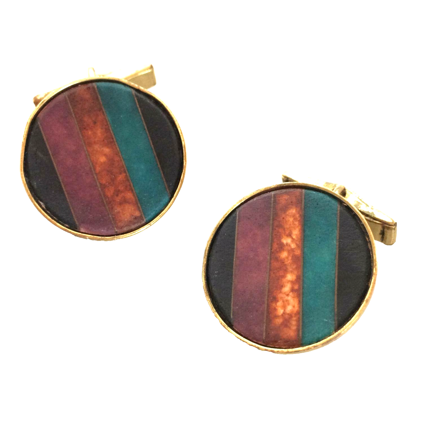  A. G. BUNGE Emaille MANSCHETTENKNÖPFE 50er 60er Manschetten CUFFLINKS