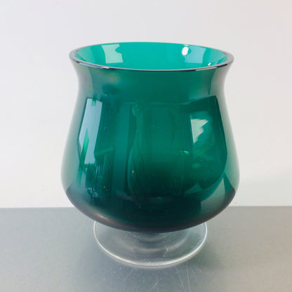 MID CENTURY Cognacglas 9,5  cm 60er 70er grün Glas