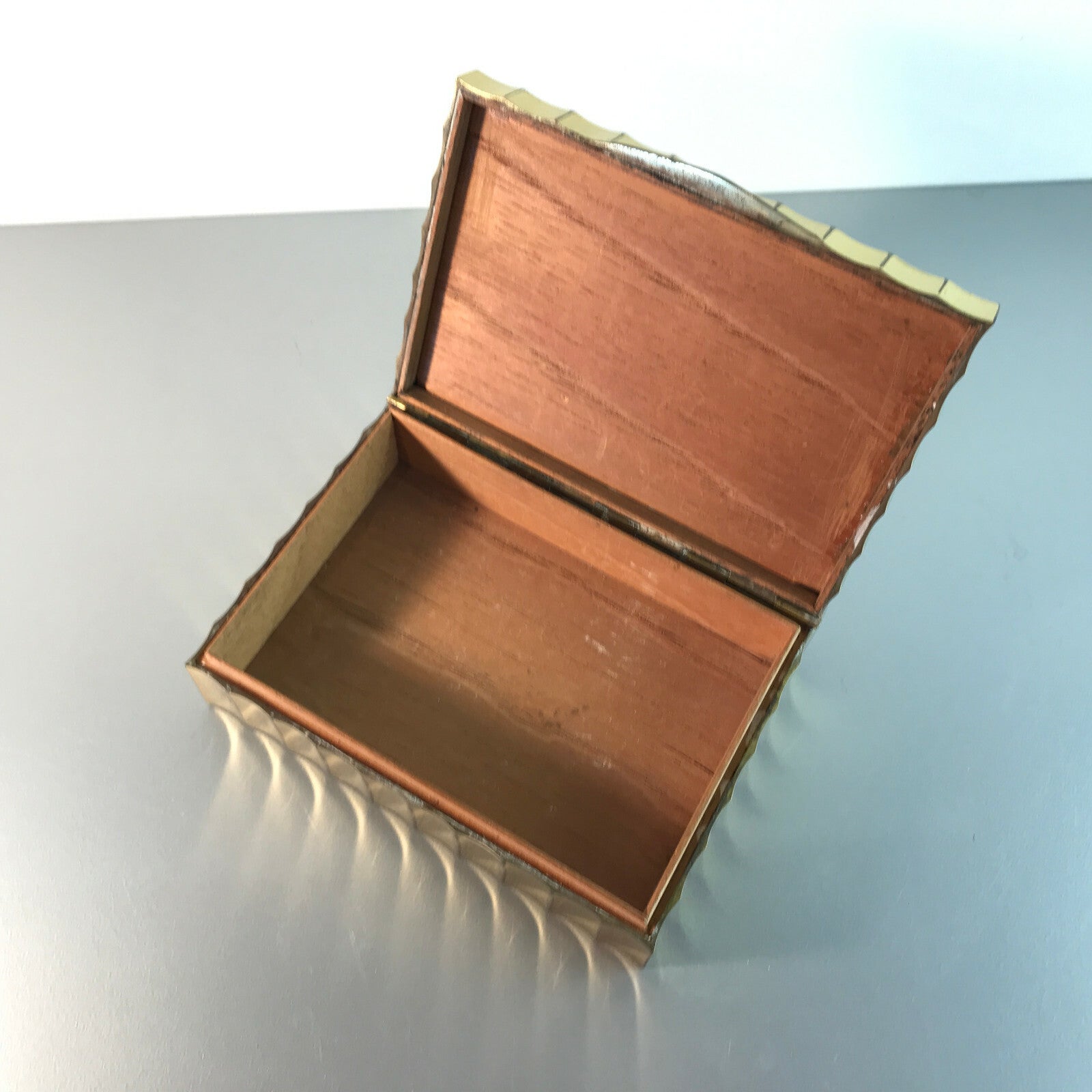Messing Dose Zedernholz Dagobert Peche Art Déco 20er 30er Zigarettendose
