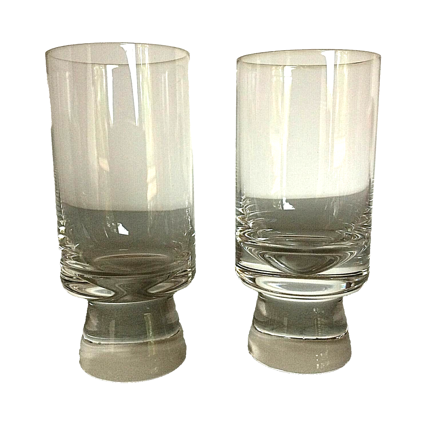 Gläser Set Saftbecher Wassergläser unten Satinato Standfläche 60er 70er