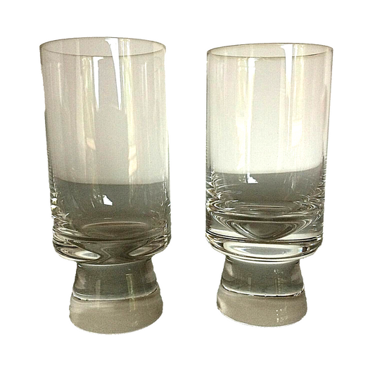 Gläser Set Saftbecher Wassergläser unten Satinato Standfläche 60er 70er