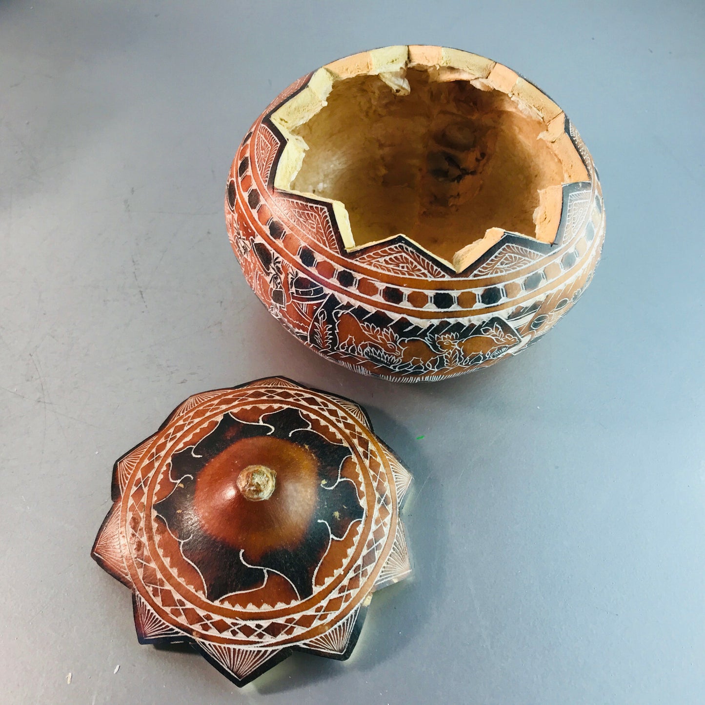 Deckeldose DOSE rund Schmuckdose Schatulle 12 cm Kürbis