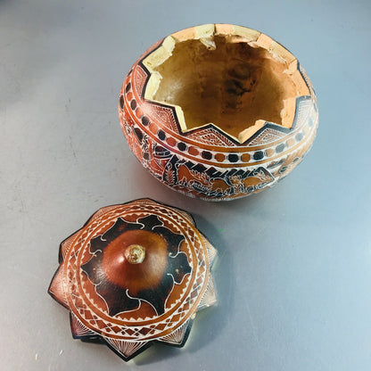 Deckeldose DOSE rund Schmuckdose Schatulle 12 cm Kürbis
