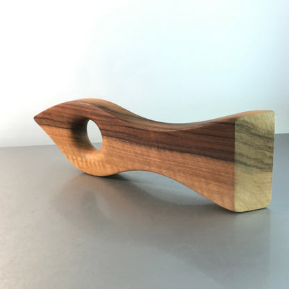 Holzfigur Fisch Form Holz Deko L 28 cm