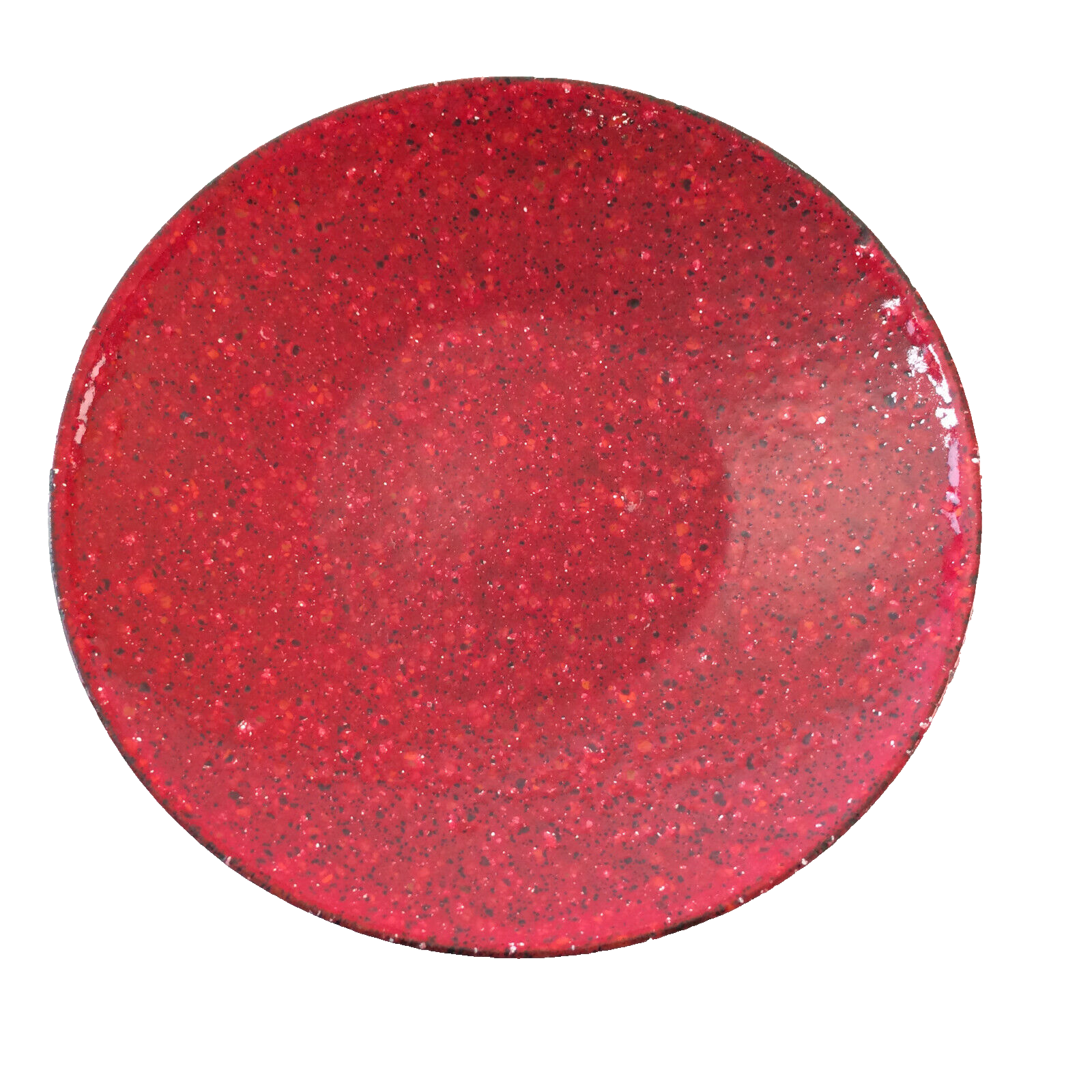 MID CENTURY Emaille Schale D 13,3 cm 50er Vintage Teller  rot