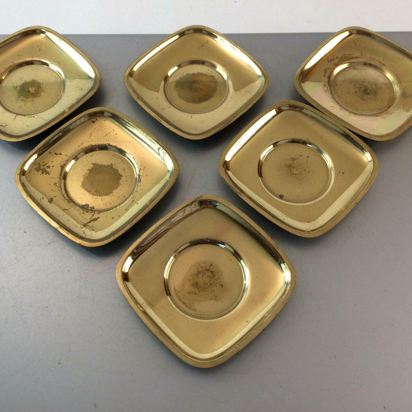 MUSSBACH Untersetzer für Gläser Teeetassen Messing 50er 60er MID CENTURY