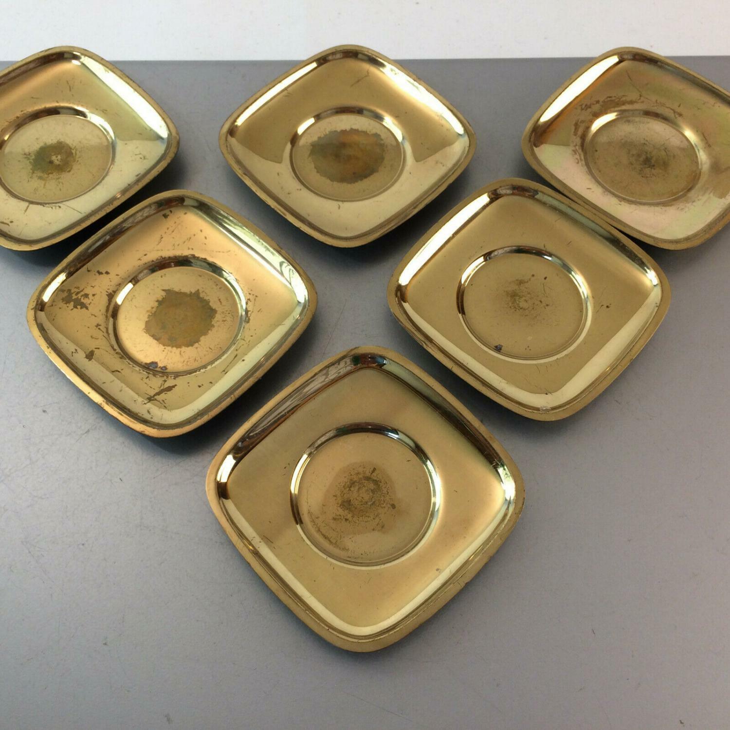 MUSSBACH Untersetzer für Gläser Teeetassen Messing 50er 60er MID CENTURY