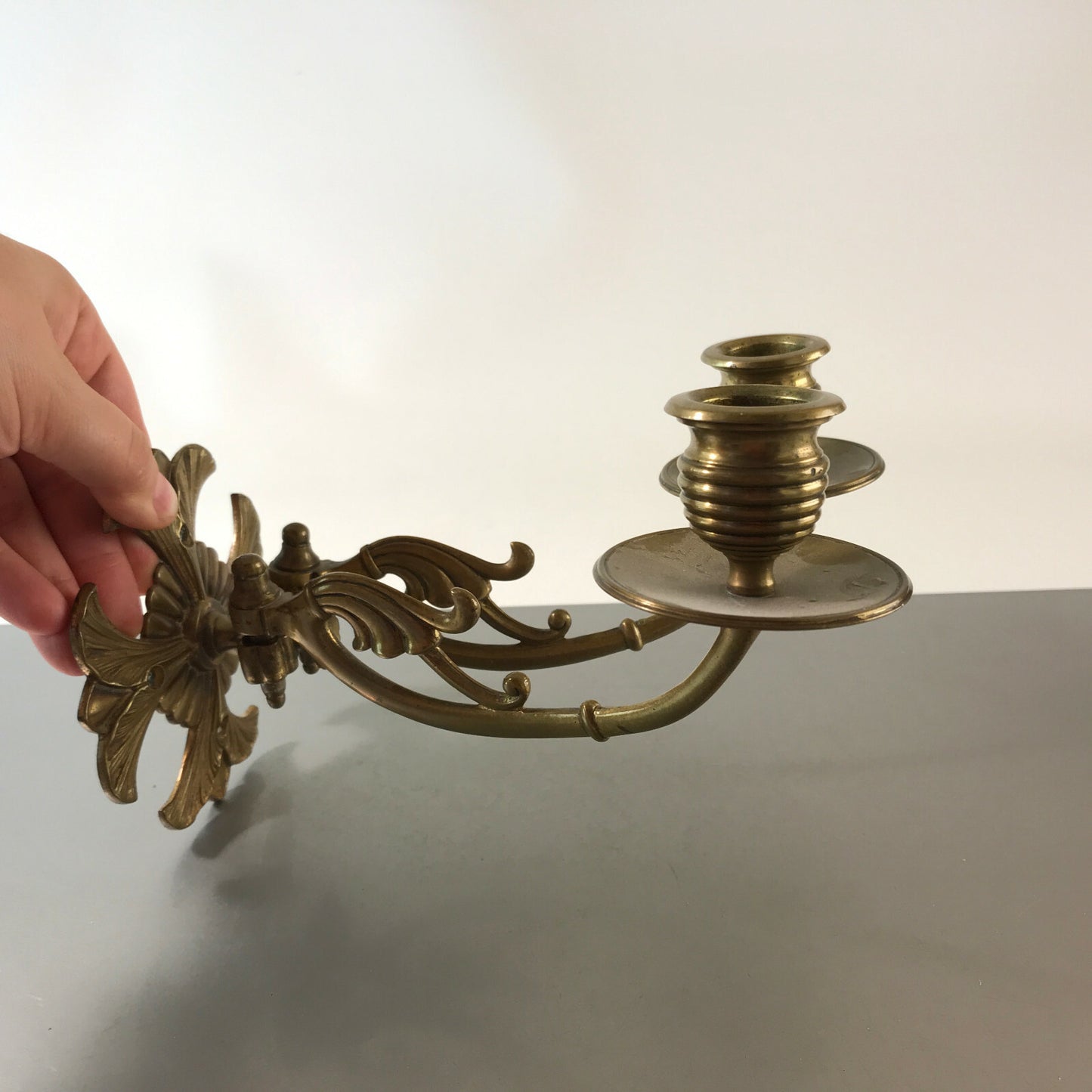 Vintage Kerzenhalter Messing 50er 60er MID CENTURY Wandhalter 