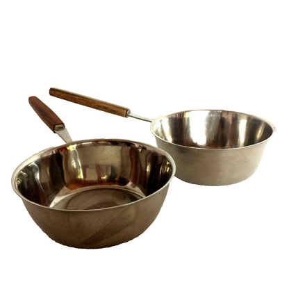 BRAUN & KEMMLER Pfännchen Stieltopf Butterpfännchen Edelstahl 60er 2er Set