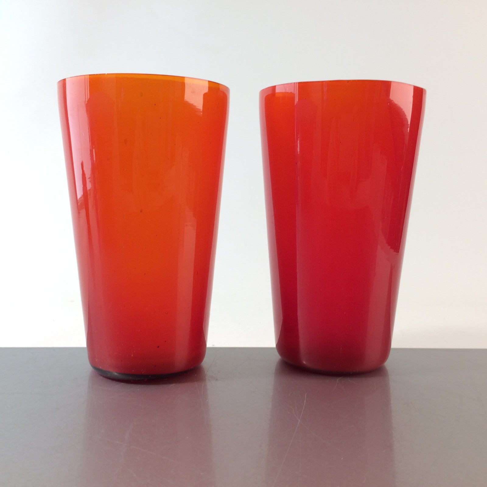Wassergläser - 2er Set - rot Gläser Glas Vintage 14,3 cm Handgefertigt Deko