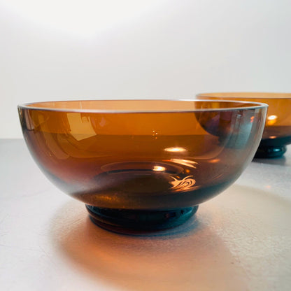 GRAL Glas  H.-Th. Baumann  Schälchen Schale 50er 60er braun 2er Set