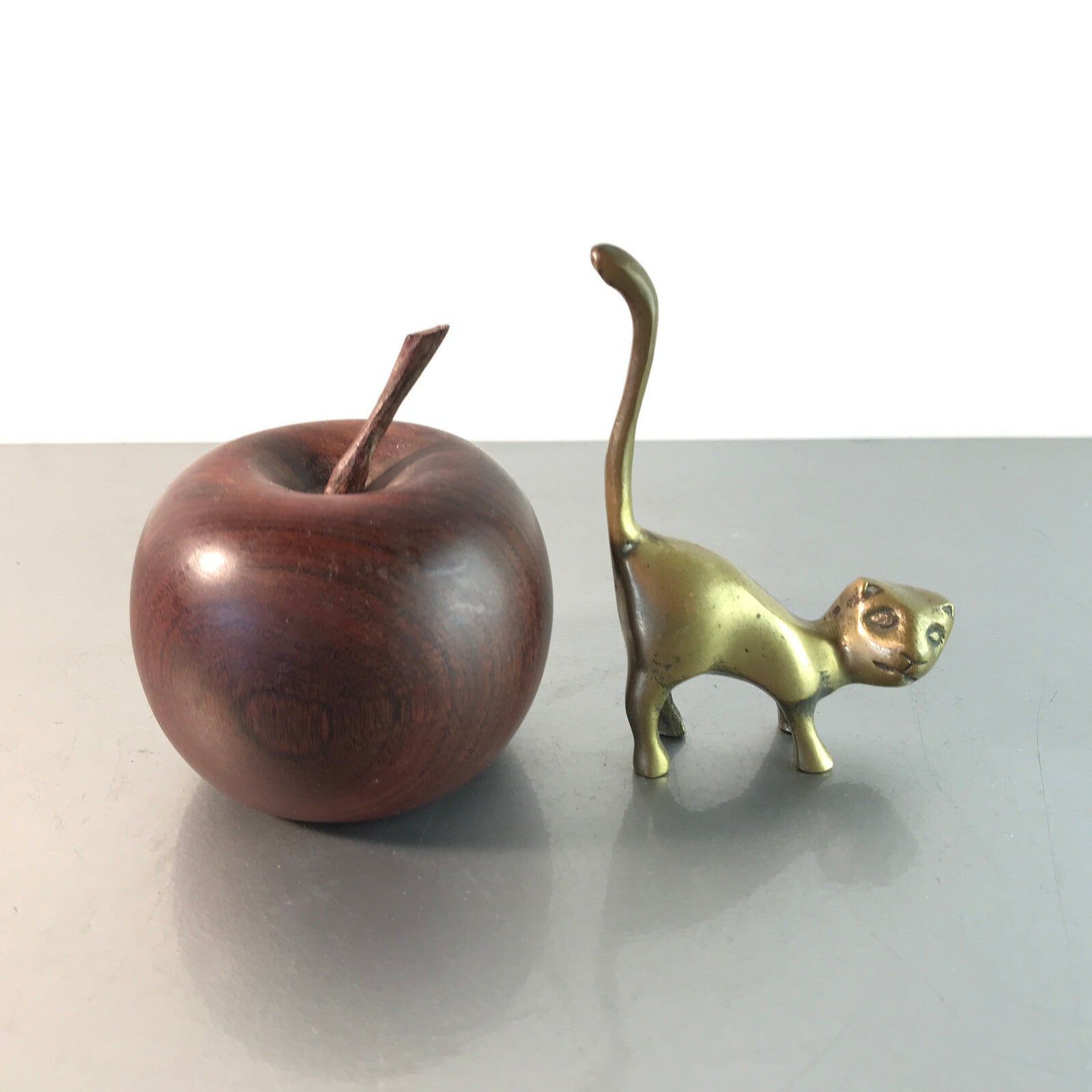 Vintage Katze Messing 50er 60er MID CENTURY H 9,4  cm Figur Tierfigur