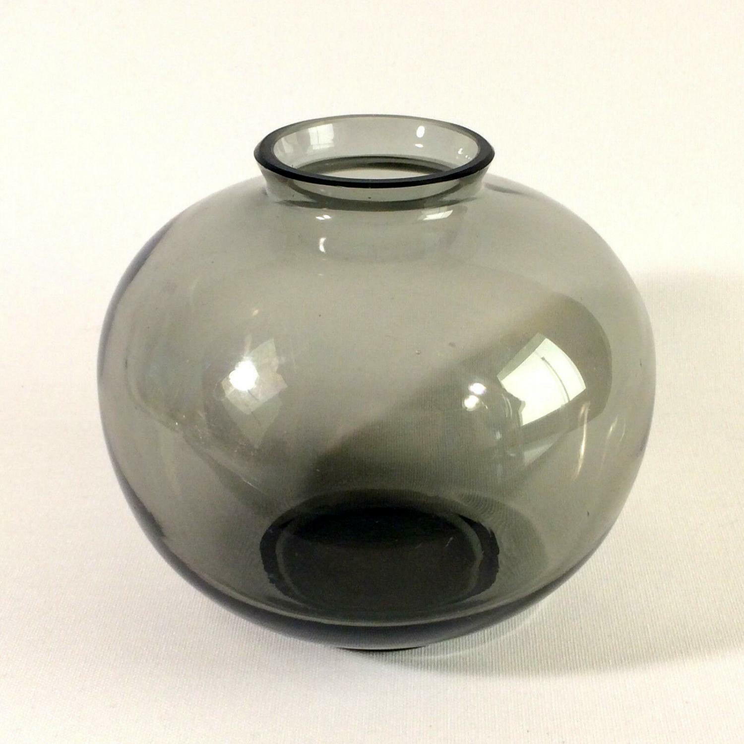  50er Glas Vase Rauchglas 11,2 cm 60er Mid Century