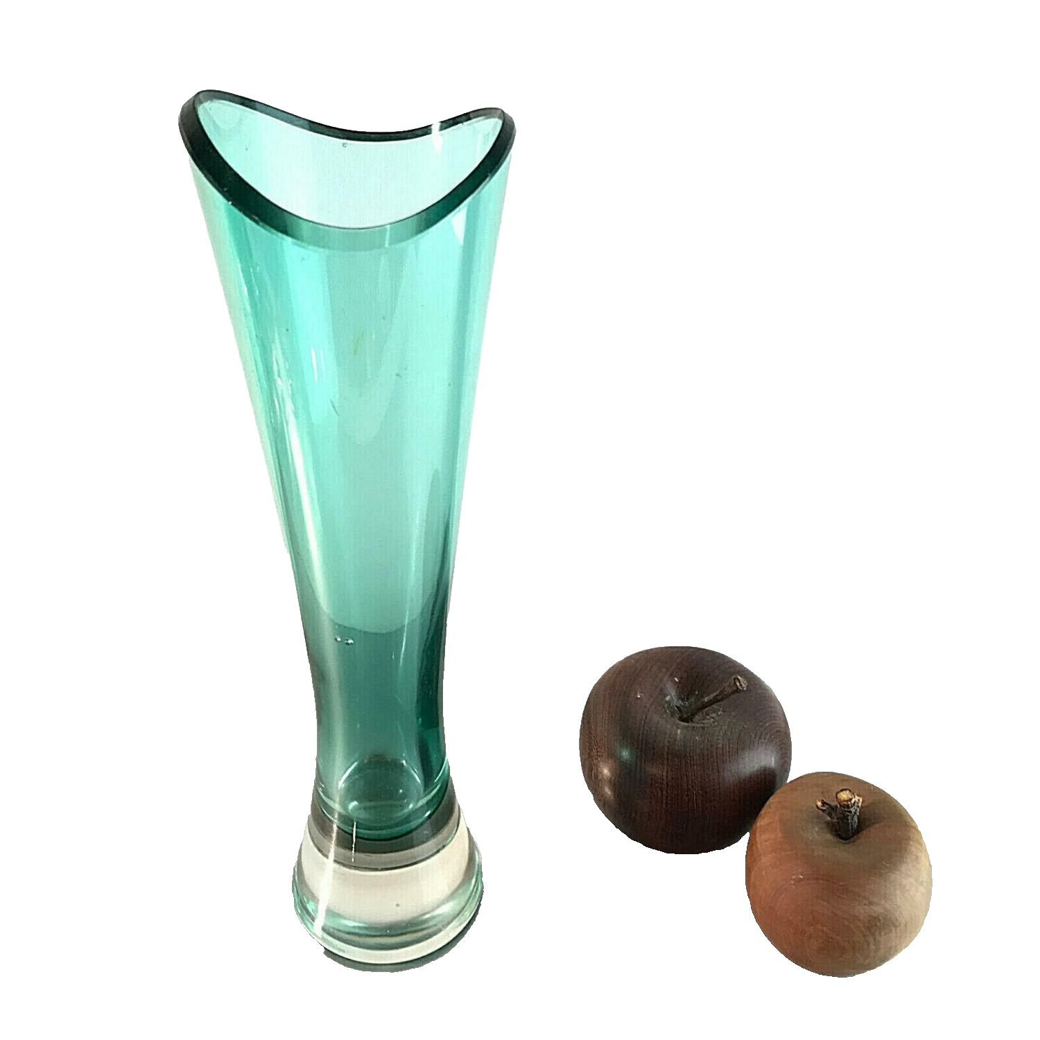 Vintage VASE Glasvase Design 60er 50er MID CENTURY grün 28 cm