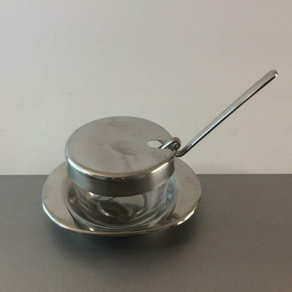 BRAUN & KEMMLER Schälchen Glas mit Löffel Edelstahl 60er Schale