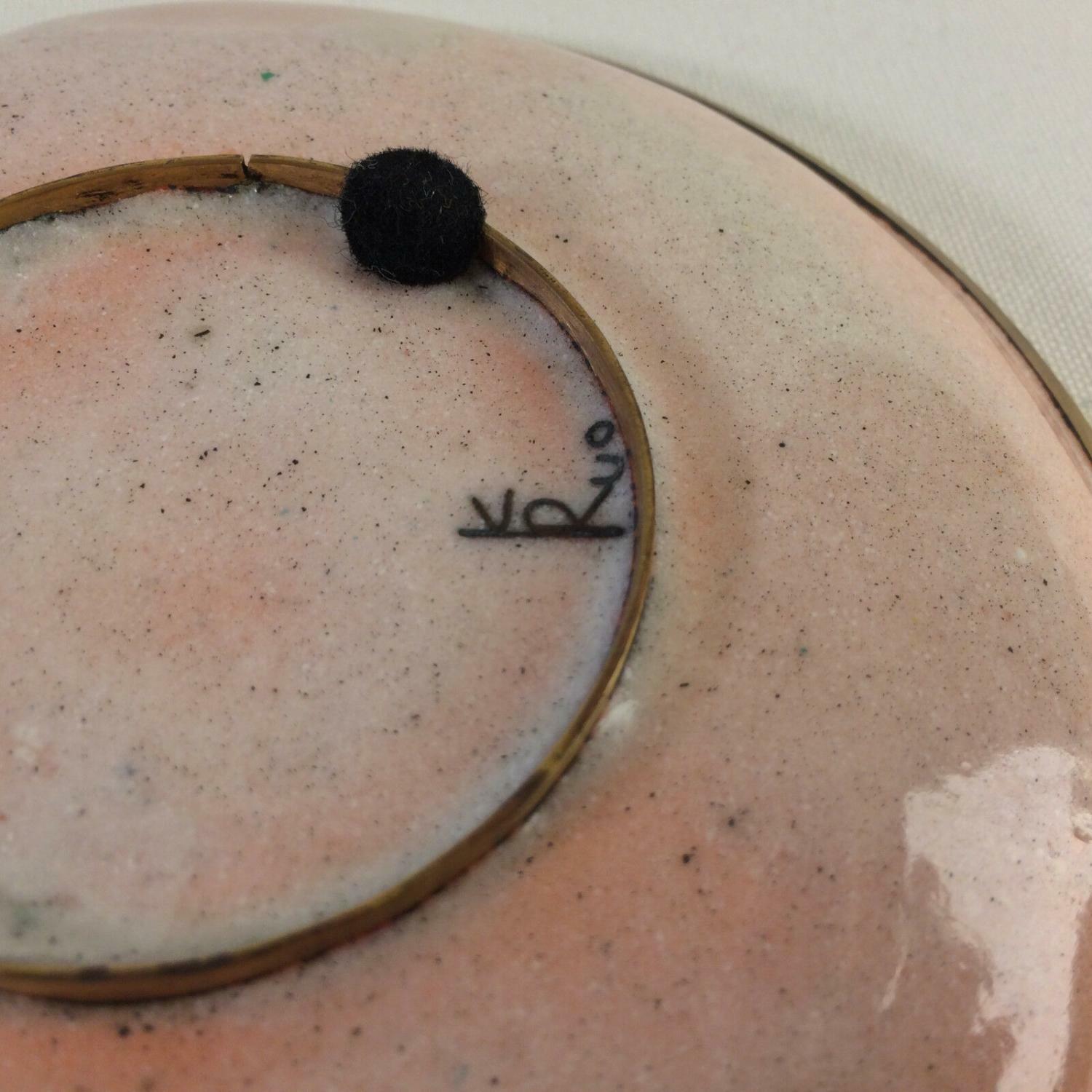 Käthe RUCKENBROD Teller Emaille 50er 60er Stegemaille Cloisonne Email