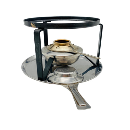 Stövchen oben D 15,2 cm Brenner Eisen Flüssigbrennstoff Rechaud FONDUE schwarz