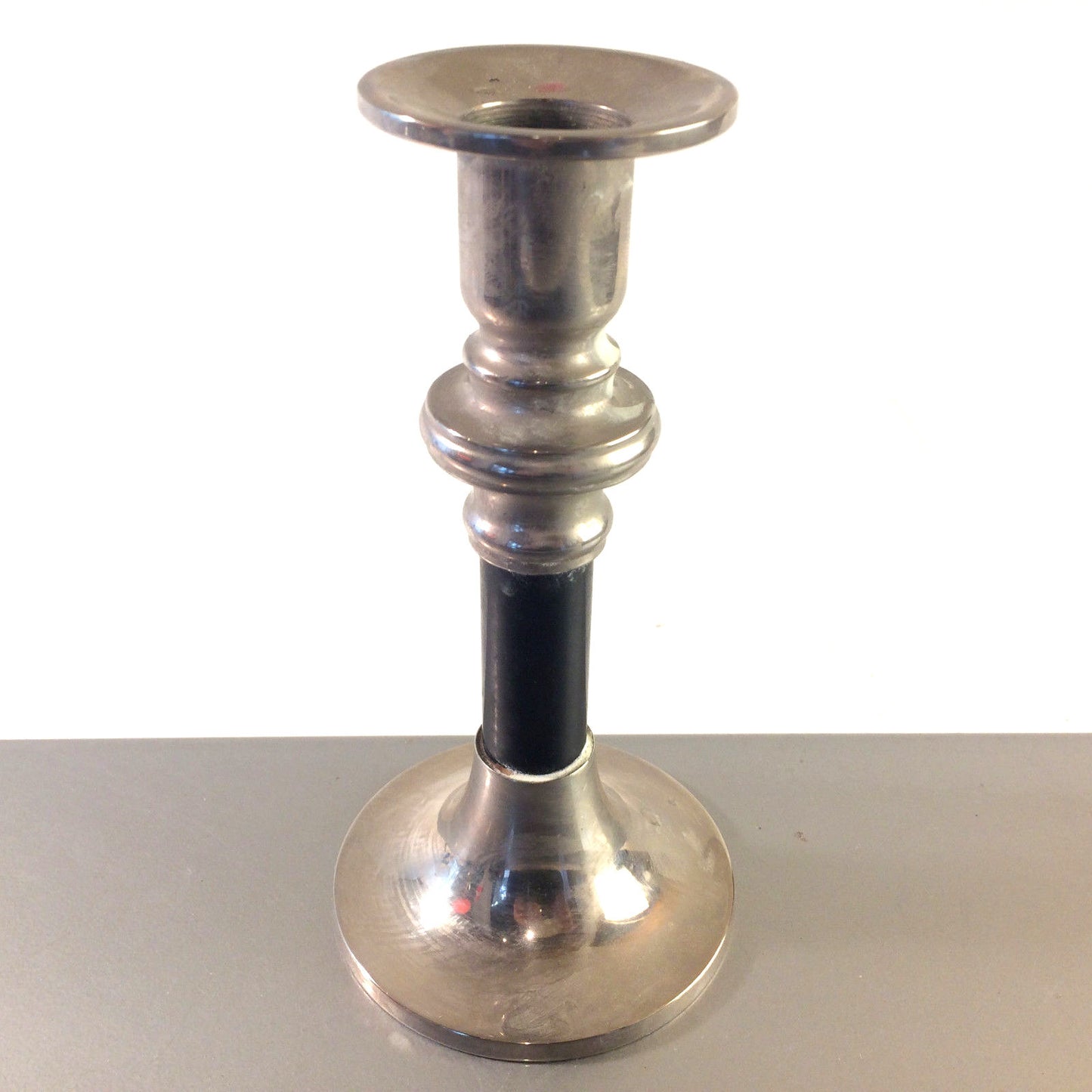 Kerzenhalter 50er 60er Kerzenständer Vintage 15,5 cm silber farben