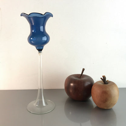 Lauscher Vintage Vase Kerzenhalter 50er 60er 20,5 cm MID CENTURY blau