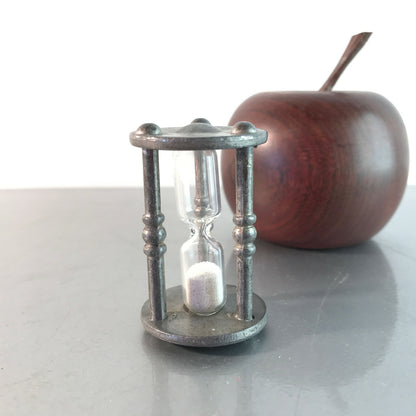 Sanduhr Eieruhr 70er 60er 5 cm ca 4 Sekunden mini Zinn