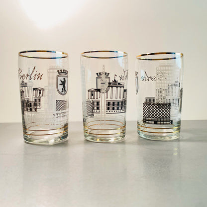 Gläser 3er Set BERLIN Branddenburger Tor 11,5 cm Saftglas Glas