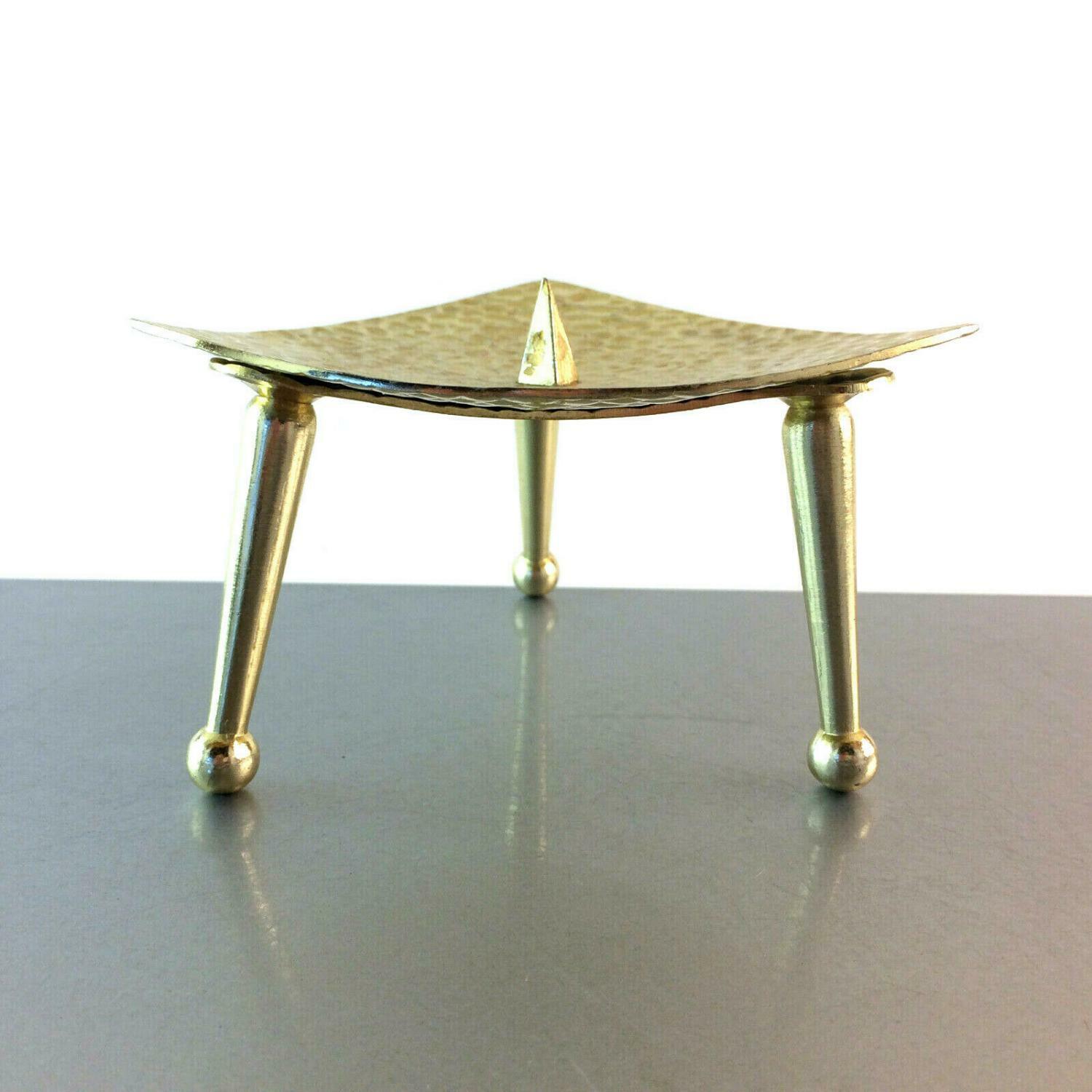 ALU Kerzenhalter Kerzenständer 11,5 cm 50er Messing farben golden 60er