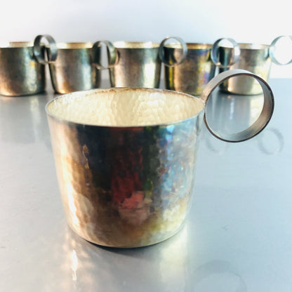 Art Déco Teetassen 30er 40er 50er VINTAGE Tassen Halter versilbert