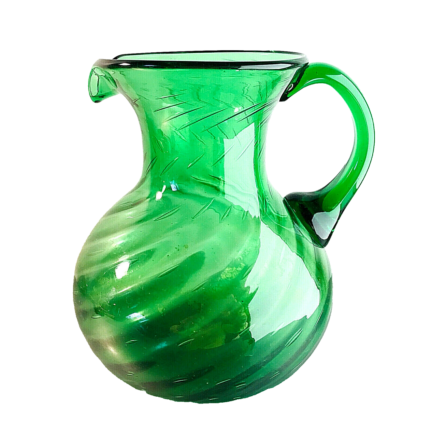 ITALY Empoli Verde grün Vase Kännchen Karaffe Kanne 19 cm Glas