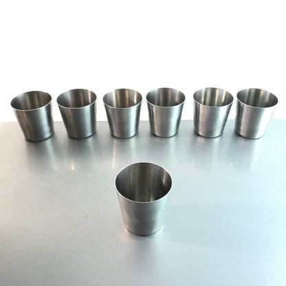 Edelstahl Becher 5,5 cm Trinkbecher 7er Set Schnapsgläser Schnapsbecher