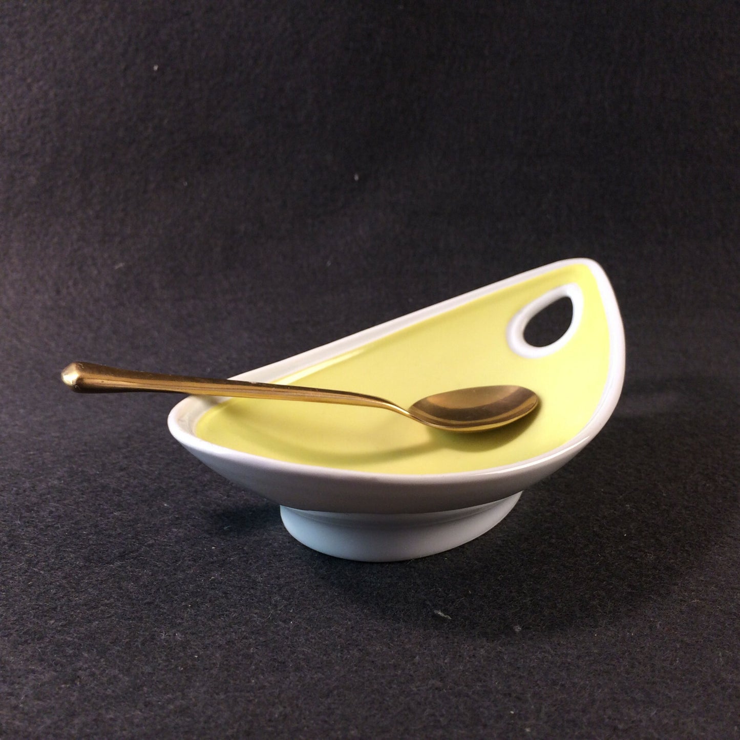 ALKA Porzellan Schale Schälchen 14,8 cm Messing 50er 60er MID CENTURY 