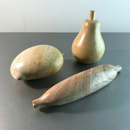 Obst aus Stein Naturstein Banane H 11 cm Birne Mango Früchte orginal Größ