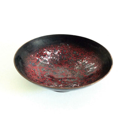 KUPFER Emaille Schale 50er 60er MID CENTURY emailliert D 11,2 cm