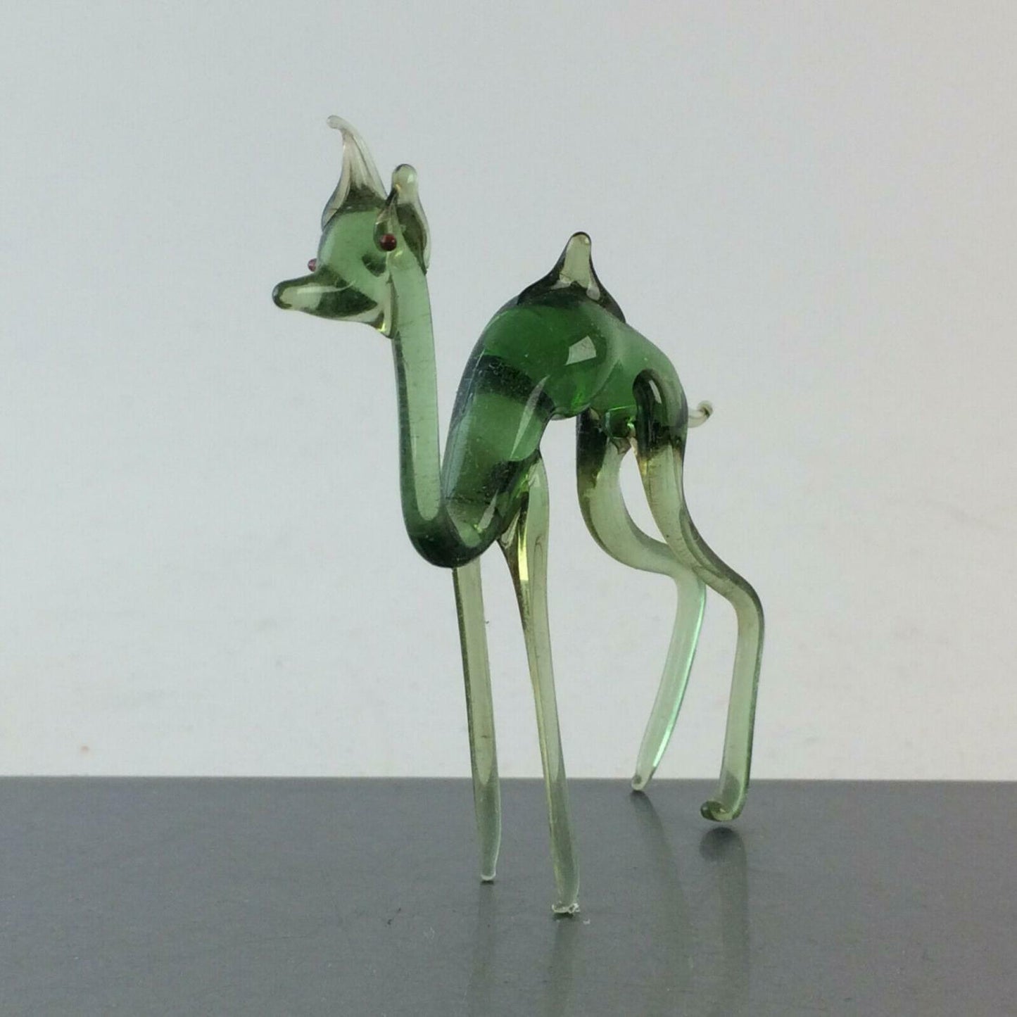 Dromedar Camel grün H 6,5 cm Glas 50er 60er Lauscher Vintage MID CENTURY 