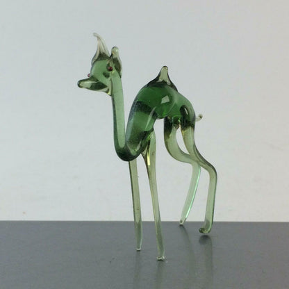 Dromedar Camel grün H 6,5 cm Glas 50er 60er Lauscher Vintage MID CENTURY 