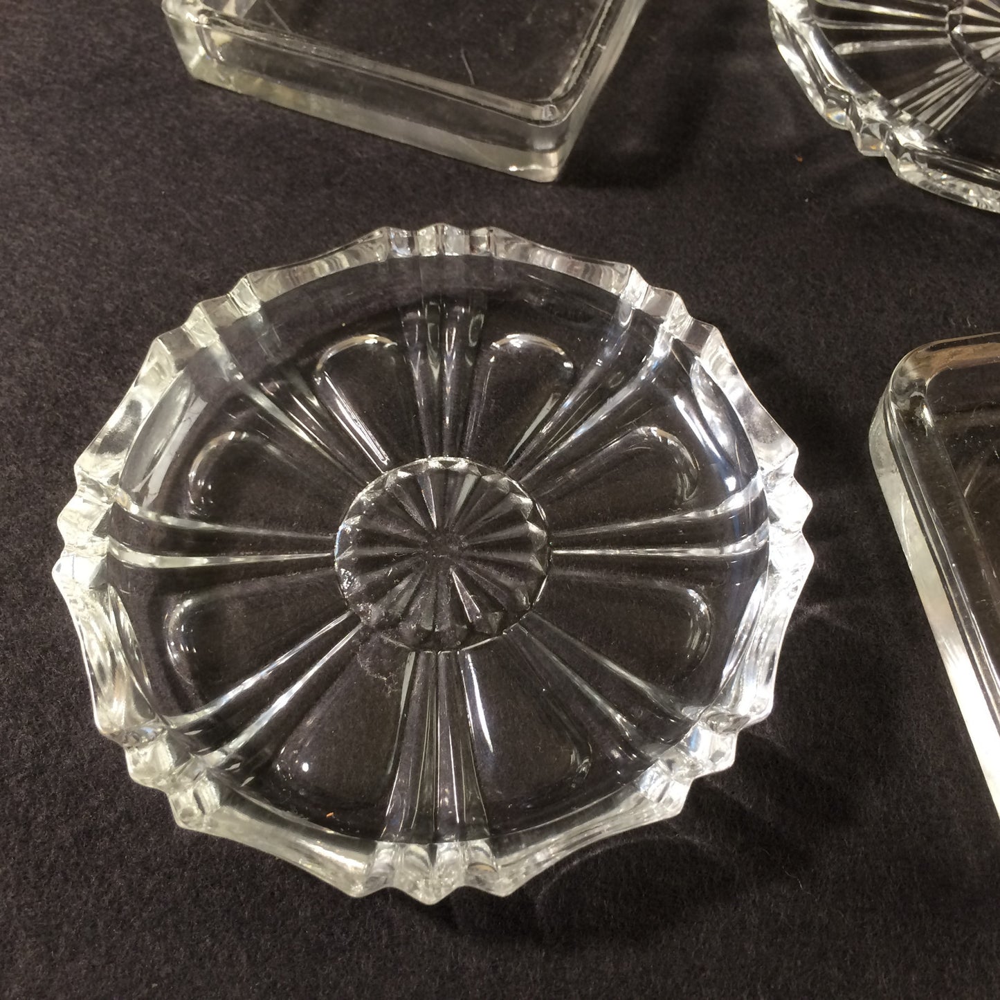Untersetzer Glas 2er Set 9,5 cm &  7 x 7 cm Tellerchen Teller