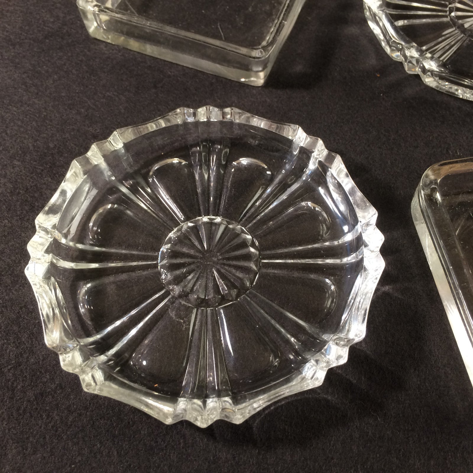 Untersetzer Glas 2er Set 9,5 cm &  7 x 7 cm Tellerchen Teller