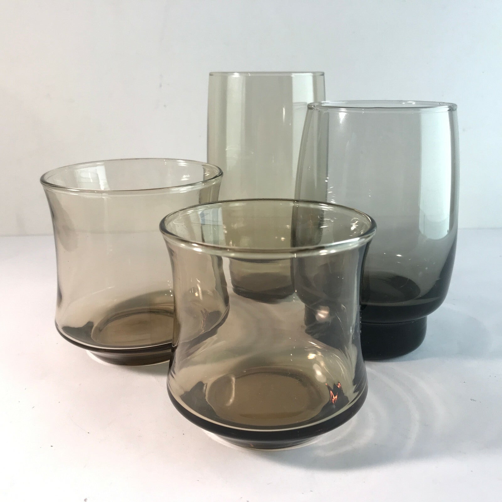 Vintage Rauchglas Vasen Set 50er 60er MID CENTURY Vase Glas Gläser