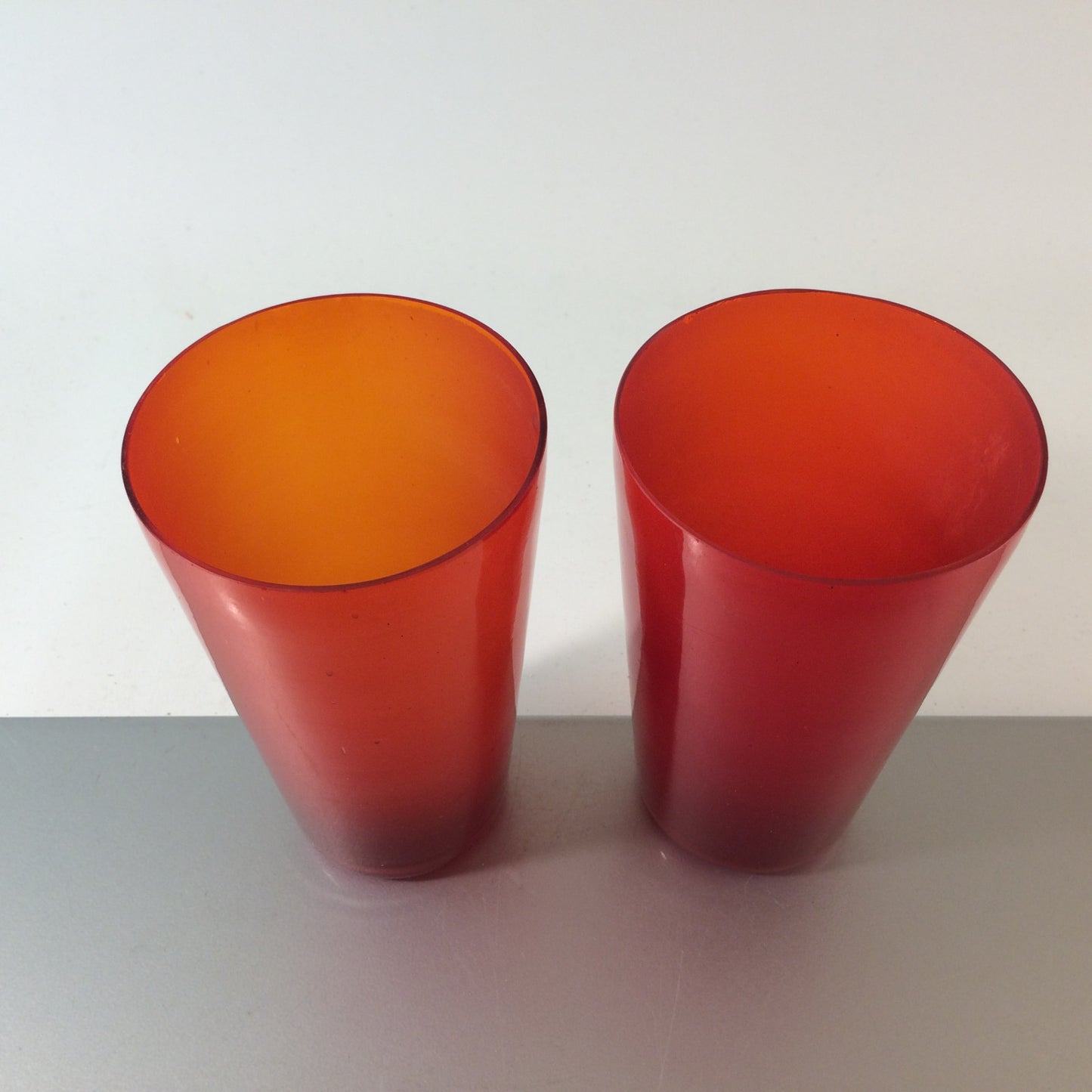 Wassergläser - 2er Set - rot Gläser Glas Vintage 14,3 cm Handgefertigt Deko