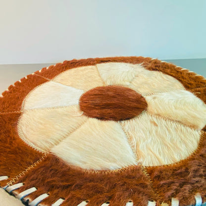 Teppich Leder Fell 39,5 cm Deko Vintage Untersetzer Platzset