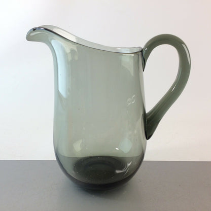 RAUCHGLAS Turmalin Glas Vase Kanne Karaffe VINTAGE 20,5 cm 60er 70er Kanne