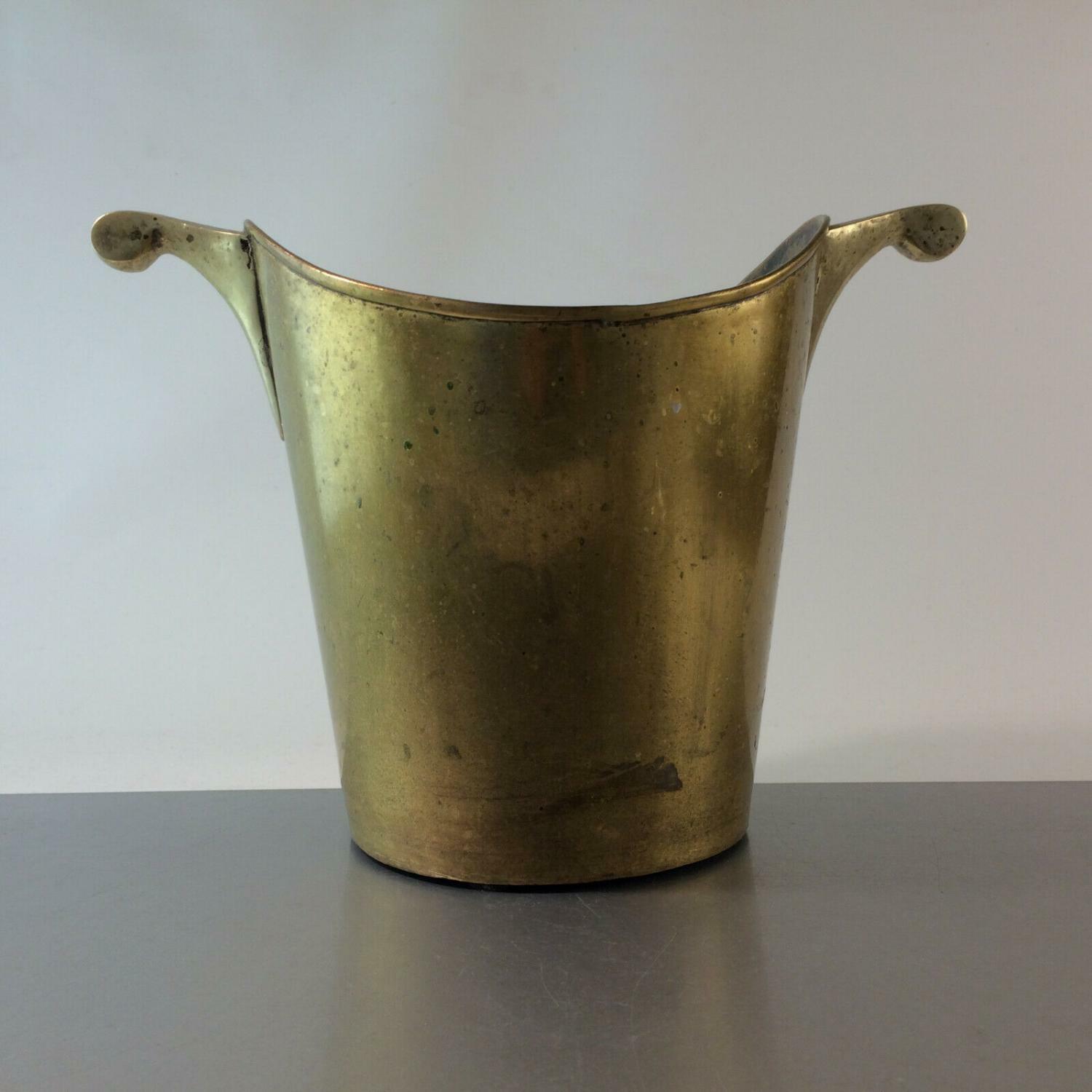 Sekteimer Champagnerkübel Flaschenkühler Messing Art Déco 21 cm 