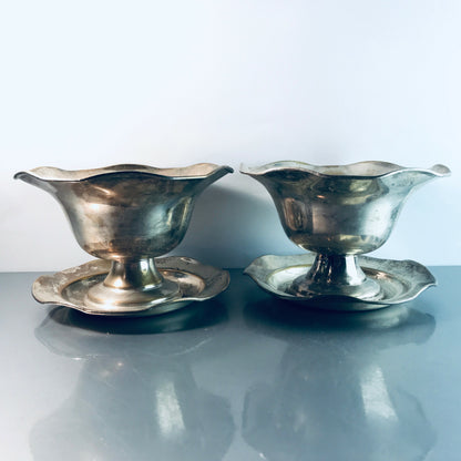 Schalen Set versilbert Vintage MID CENTURY 40er 50er Übertopf Schüssel