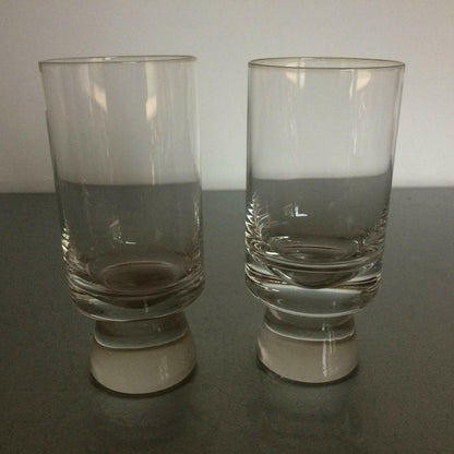 Gläser Set Saftbecher Wassergläser unten Satinato Standfläche 60er 70er