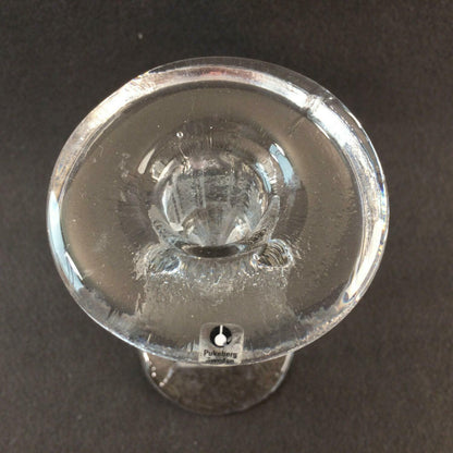 PUKEBERG Sweden Kerzenständer 70er 80er KERZENHALTER GLAS 15 cm