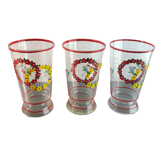 Weingläser Art Déco 20er 30er Becher 12,5 cm Weinkelche Gläser Glas Email