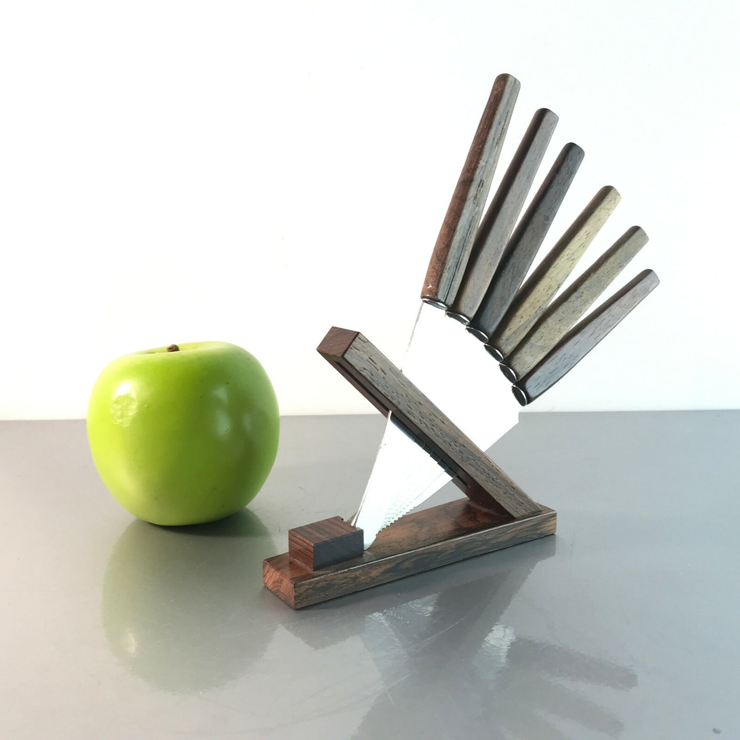 OBSTMESSER Set Messer TEAK Holz SOHLINGEN El. Herder Edelstahl 50er 60er