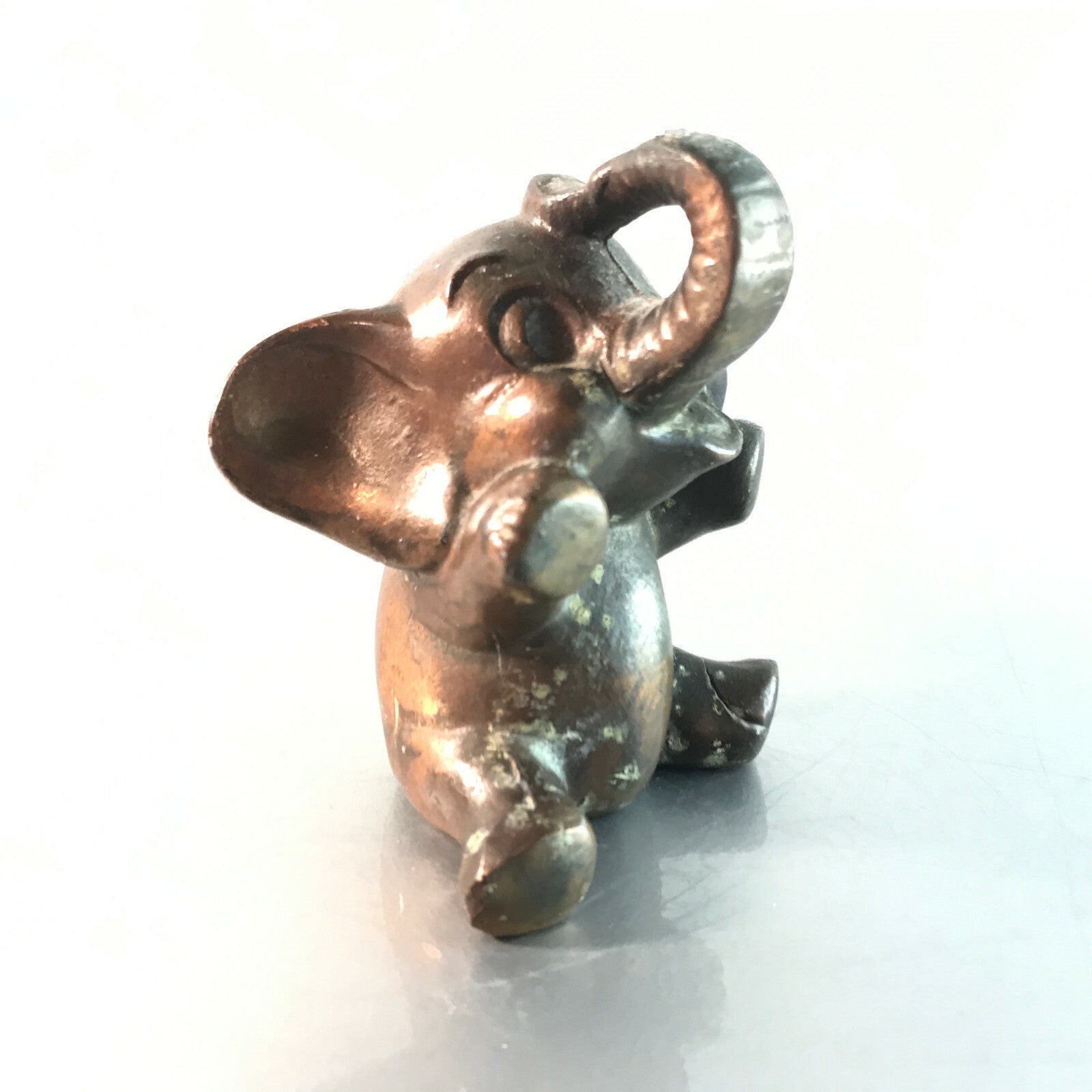 Kerzenhalter KUPFER Figur 60er 50er ELEFANT H 9 cm 
