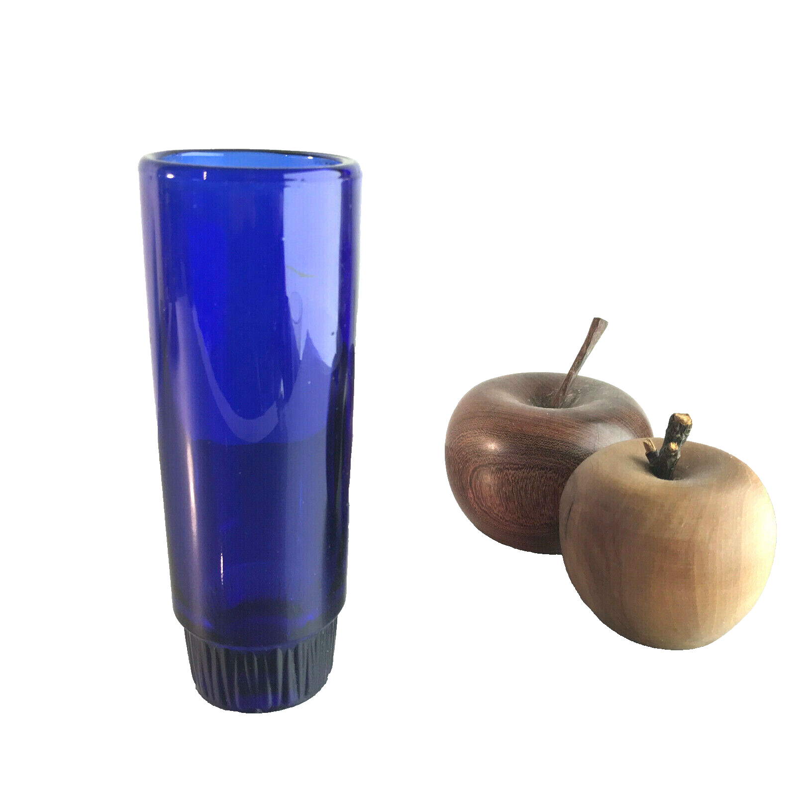 Vintage Vase Glas 60er 70er blau VEB 15 cm MID CENTURY