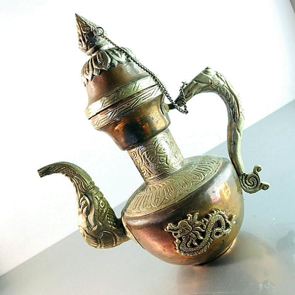 KANNE Teekanne Kupfer MESSING 50er 60er MID CENTURY  orientalisch 22,5 cm